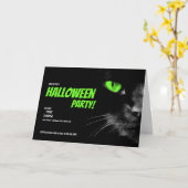Hallo Donkergroene ogen Halloween Party Kaart (Gele Bloem)
