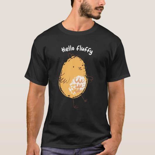 Hallo Donzige Kippenkuiken T-shirt (Voorkant)