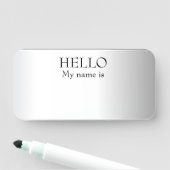 Hallo Droog Wissen Herbruikbaar Naamplaatje (In situ)