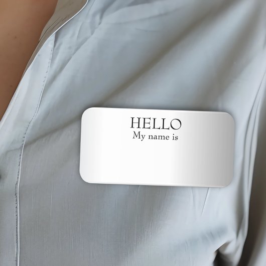 Hallo Droog Wissen Herbruikbaar Naamplaatje