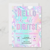 Hallo Dubbele cijfers Tie Dye Neon 10e verjaardag Kaart (Voorkant)