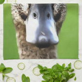 hallo Ducky Quirky Duck Portrait Theedoek (Gevouwen)