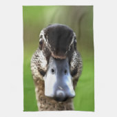 hallo Ducky Quirky Duck Portrait Theedoek (Verticaal)