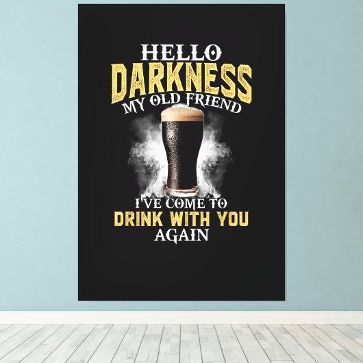 Hallo duisternis mijn oude vriend canvas afdruk (Insitu (Houten vloer))
