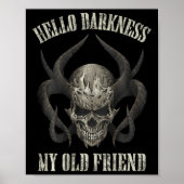 hallo duisternis mijn oude vriend Demon Skull Horn Poster (Voorkant)