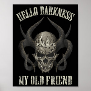 hallo duisternis mijn oude vriend demon skull horn poster