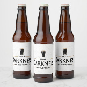 Hallo duisternis mijn oude vriend Funny St Patrick Bier Etiket