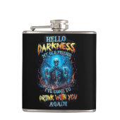 hallo duisternis mijn oude vriend heupfles (Voorkant)