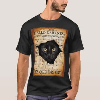 hallo duisternis mijn oude vriend kat (2) t-shirt