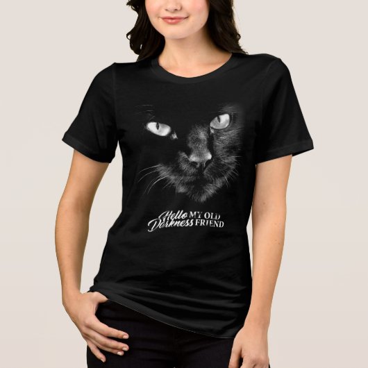 Hallo Duisternis Mijn Oude Vriend Kat - V1 Tri-Blend Shirt (Voorkant)