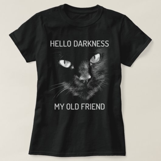 Hallo Duisternis Mijn Oude Vriend Kat - V2 T-shirt (Design voorkant)