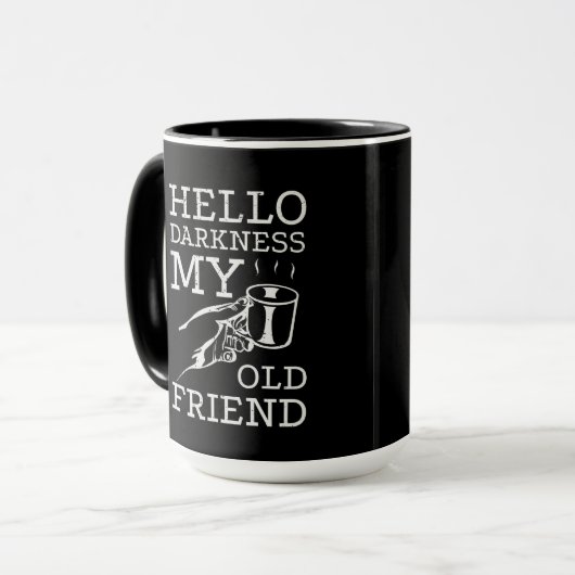 Hallo Duisternis Mijn Oude Vriend Koffiemok Mok (Voorkant links)