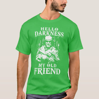 hallo duisternis mijn oude vriend rookte patriotti t-shirt