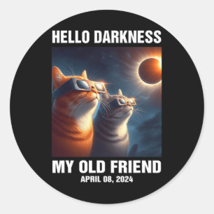 Hallo Duisternis Mijn oude vriend Zonsverduisterin Ronde Sticker