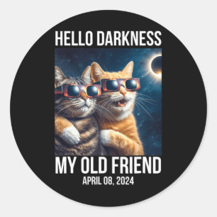 Hallo Duisternis Mijn oude vriend Zonsverduisterin Ronde Sticker