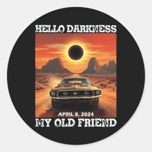 Hallo Duisternis Mijn oude vriend Zonsverduisterin Ronde Sticker