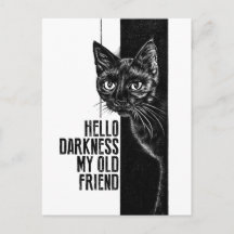 Hallo Duisternis Mijn Oude Vriendin Zwarte Kat Sch