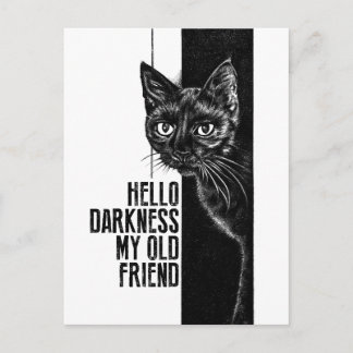 Hallo Duisternis Mijn Oude Vriendin Zwarte Kat Sch Briefkaart