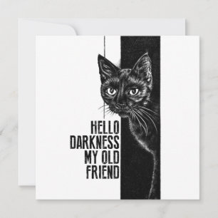 Hallo Duisternis Mijn Oude Vriendin Zwarte Kat Sch Kaart