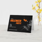 Hallo Duisternis Oranje Ogen Halloween Feest Kaart (Gele Bloem)