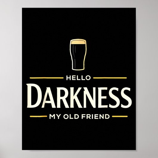 Hallo duisternis oude vriend Iers bier St. Patrick Poster (Voorkant)
