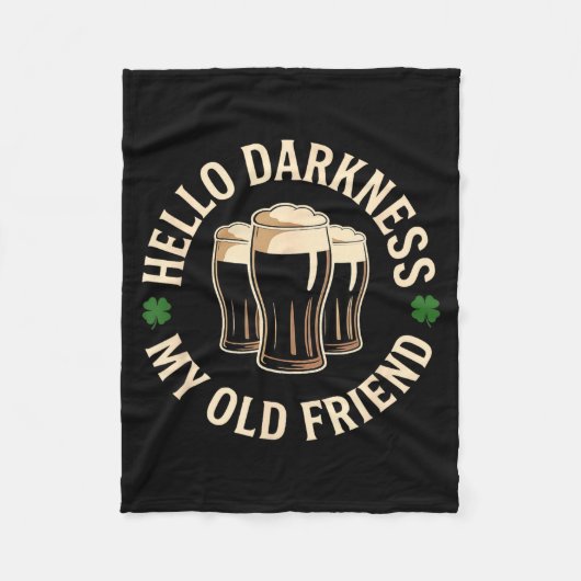 Hallo duisternis oude vriend Ierse bier St. Patric Fleece Deken (Voorkant)