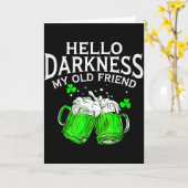 Hallo duisternis oude vriend ierse bier st. patric kaart (Gele Bloem)