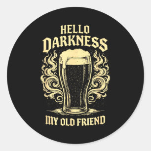 Hallo duisternis oude vriend Ierse bier St. Patric Ronde Sticker