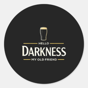 Hallo duisternis oude vriend ierse bier st. patric ronde sticker