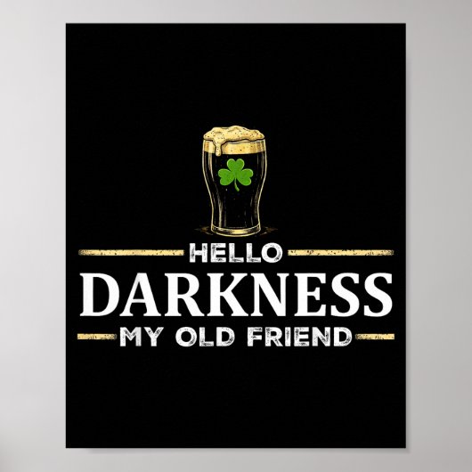 Hallo duisternis oude vriend ierse drankliedjes poster (Voorkant)