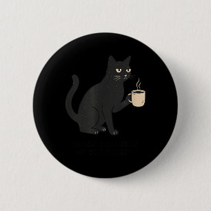 Hallo Duisternis Oude Vriend Kat En Koffie Hallowe Ronde Button 5,7 Cm