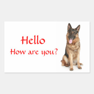 Hallo Duitse Herdershond Puppies Hond Begroetingss Rechthoekige Sticker