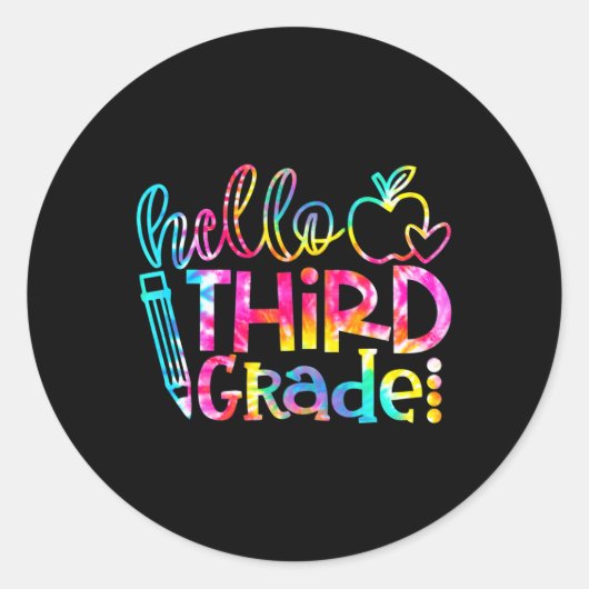 Hallo Dye # 3e klas lerarenstudent terug naar scho Ronde Sticker (Voorkant)