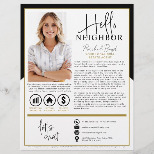 Hallo E-mail: Introductiebrief buurmakelaar Flyer (Voorkant)