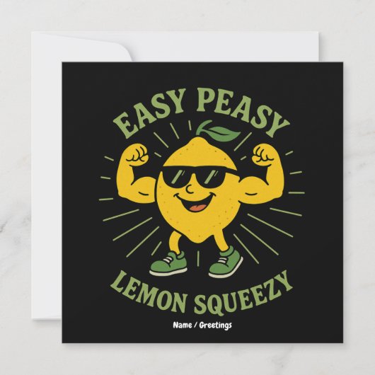 Hallo Easy Peasy Lemon Squeezy Gift – Grappig Kaart (Voorkant)