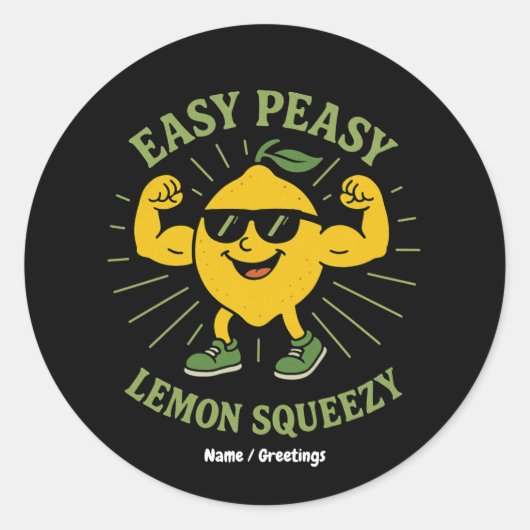 Hallo Easy Peasy Lemon Squeezy Gift – Grappig Ronde Sticker (Voorkant)