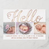 "Hallo" Echte Folie 3 Aankondiging van de geboorte (Voorkant)