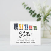 hallo, Editable We zijn nieuw in de groep. Briefkaart (Staand voorkant)