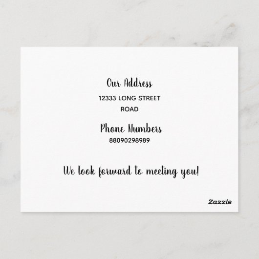 hallo, Editable We zijn nieuw in de groep. Briefkaart (Achterkant)