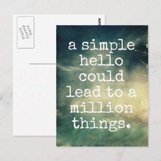 Hallo Een eenvoudig - Inspirerend Briefkaart (Voorkant / Achterkant)