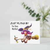 Hallo Een hekserige begroeting Briefkaart (Staand voorkant)