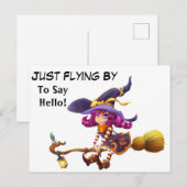 Hallo Een hekserige begroeting Briefkaart (Voorkant / Achterkant)