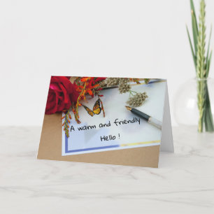 Hallo Een vriendelijk Wenskaart Kaart