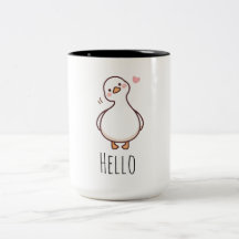 Hallo Eendmok | Cute Minimalistische Eend Koffieko