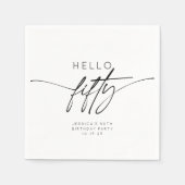 Hallo Eenvoudig 50e verjaardagsfeest Servet (Voorkant)