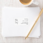 Hallo Eenvoudig modern Baby RSVP-retouradres Etiket (Insitu)