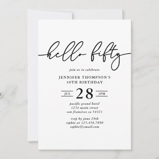 Hallo Eenvoudig Modern Kaart (Voorkant)