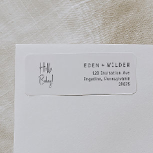 Hallo Eenvoudig modern neutraal Baby-adres Etiket