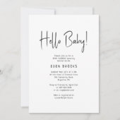 Hallo Eenvoudig modern neutraal? Baby! Baby Shower Kaart (Voorkant)