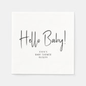 Hallo Eenvoudig modern neutraal Baby shower servet (Voorkant)